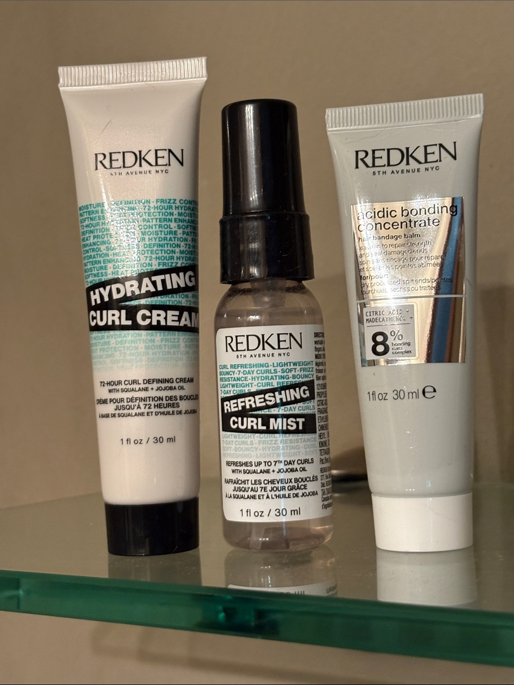 Redken Travel size Hydrating Curl Cream,Refreshing Curl Mist, abc balm. New